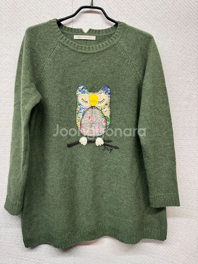 기비 패치워크 부엉이 울캐시미어 니트 (55)--0