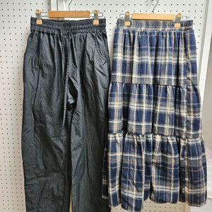 원더원더 나일론바지 / 체크밴딩스커트