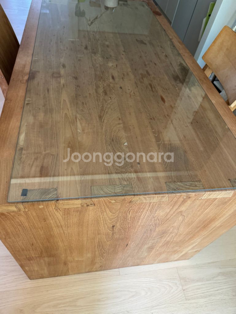 세덱 에스니크래프트 티크 책상 ㄷ자 테이블 160-80--2