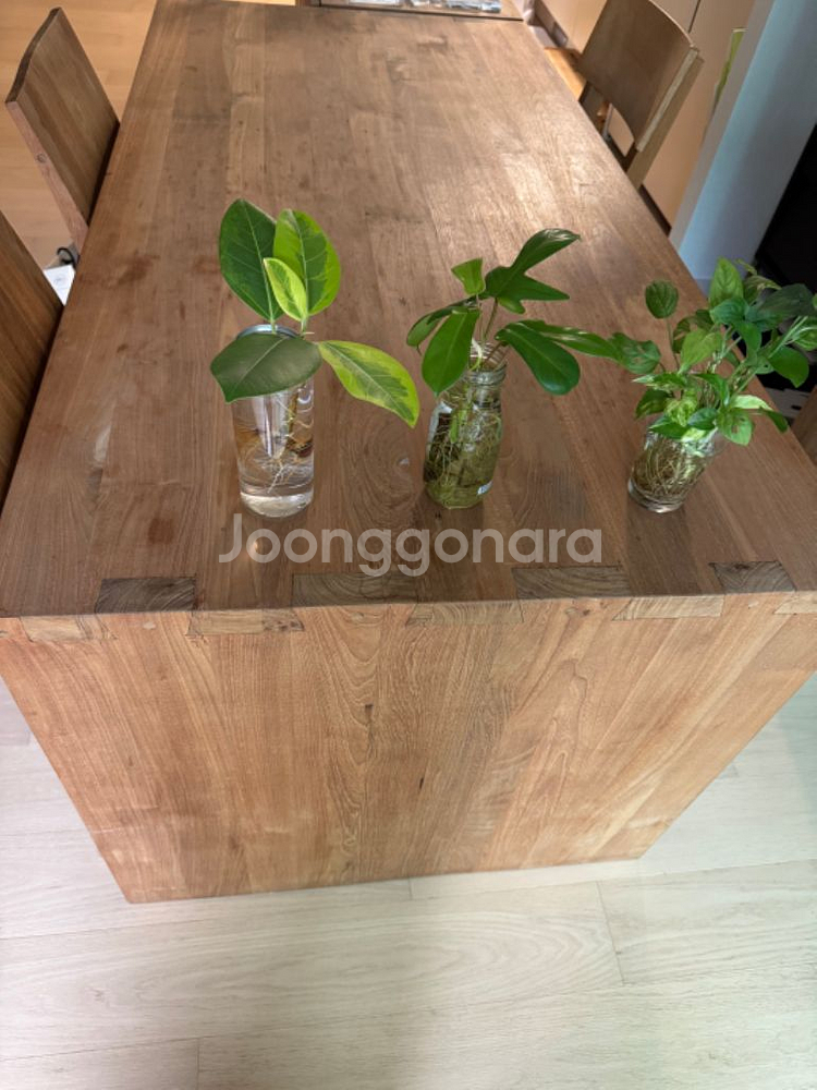 세덱 에스니크래프트 티크 책상 ㄷ자 테이블 160-80--8