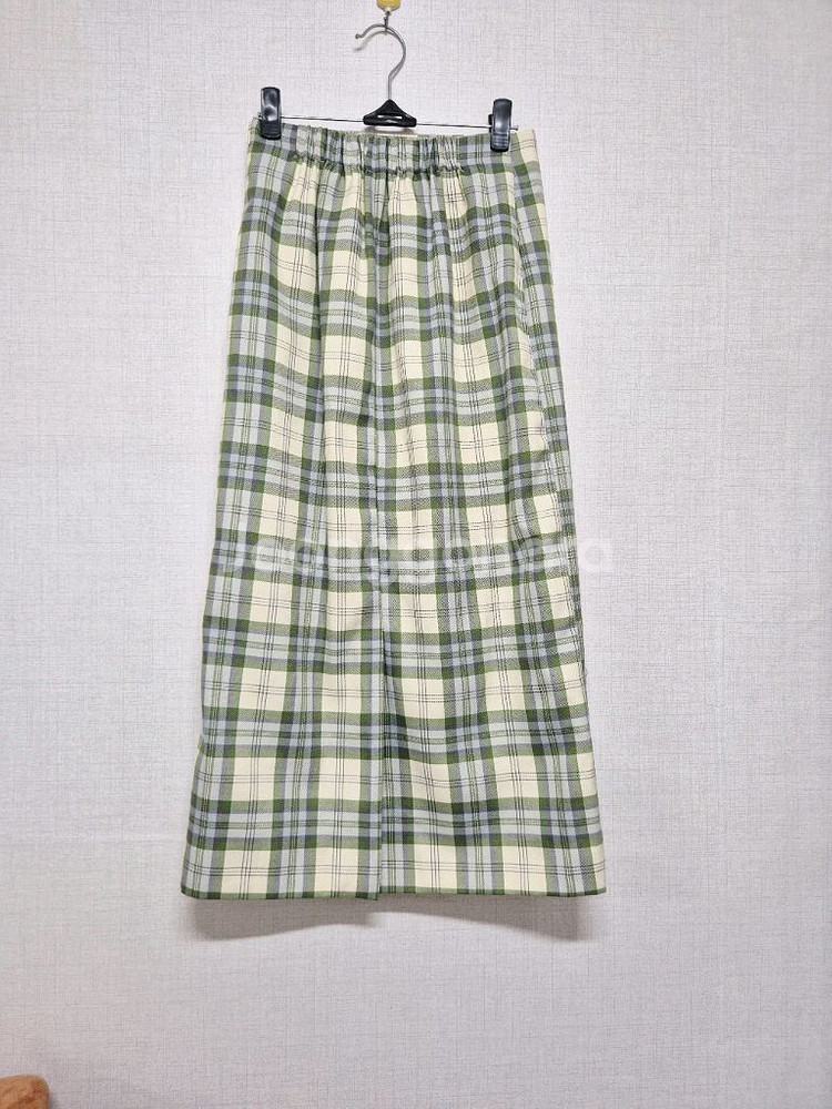 체크 롱 스커트--1