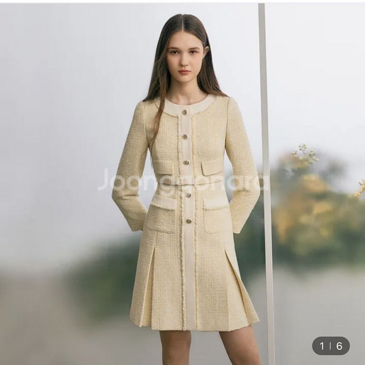 라인어디션 트위드 원피스 판매합니다(하객룩 돌잔치 2부--0