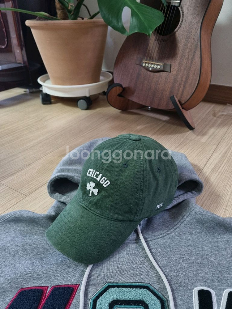 이벳필드 시카고 삼록 빈티지 볼캡 다크 그린--1
