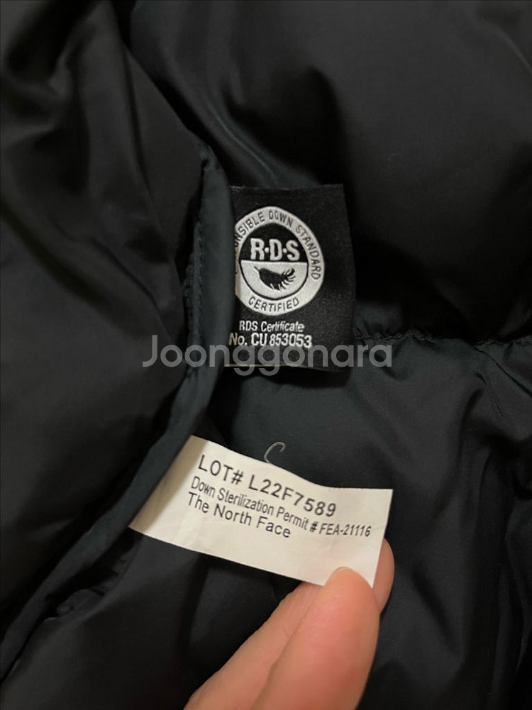 노스페이스 눕시 숏패딩 블랙 M 90--3