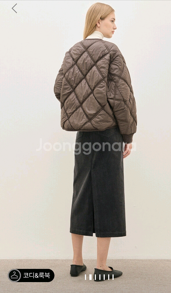 한섬 더캐시미어 퀼티드 패딩 점퍼--1