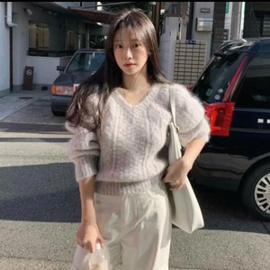 리즈 피넛 케이블 니트 그레이 peanuts