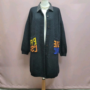 (새상품) 데님카라 롱가디건