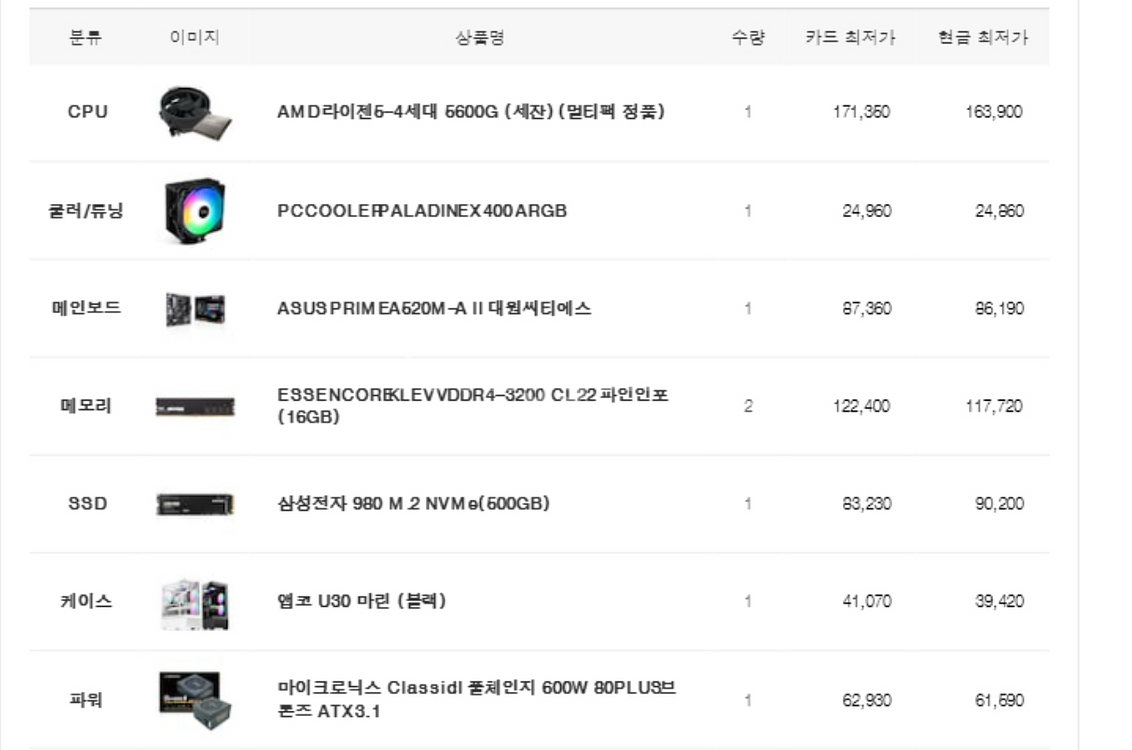 3개월 사용) 라이젠 5600G 본체 (메이플,롤)--1