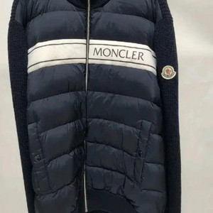 (XL) 몽클레어 라이닝 로고 패치 패딩 니트 집업