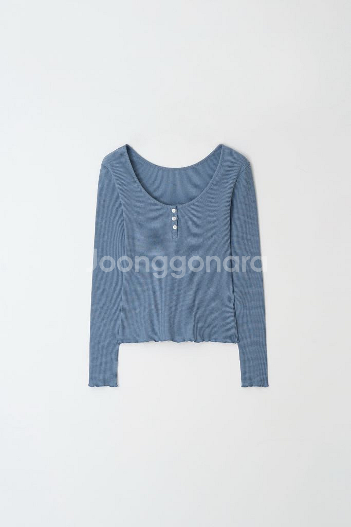 새상품) 윤슬샵 크로플 티셔츠 블루--0