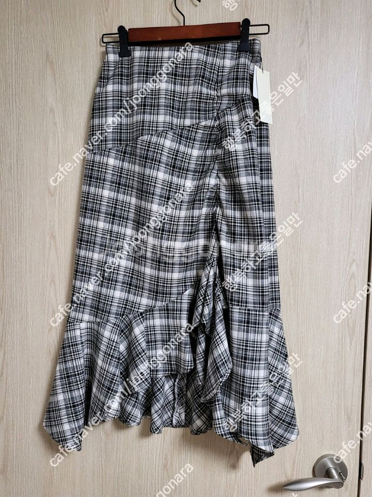 일본브랜드 FRAY I.D머메이드 체크러플스커트0사이즈--4