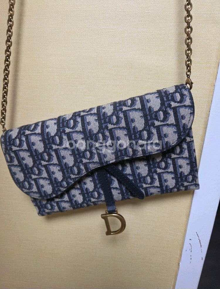 디올 오블리크 새들 체인 지갑 가방--0