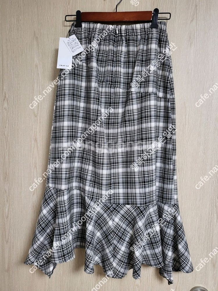 일본브랜드 FRAY I.D머메이드 체크러플스커트0사이즈--1