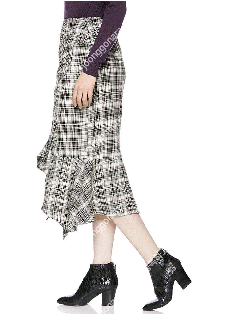 일본브랜드 FRAY I.D머메이드 체크러플스커트0사이즈--3