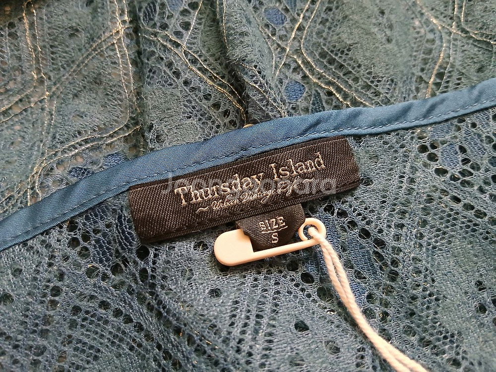 새상품 써스데이아일랜드 레이스 레이어드원피스 블루(착불--8