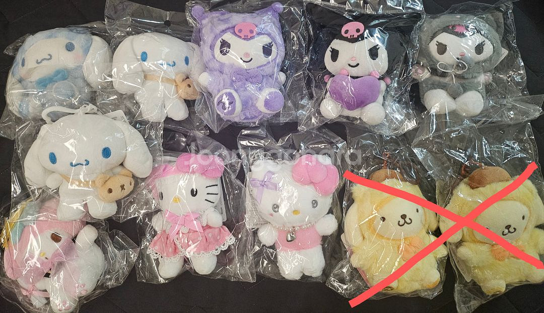 산리오 인형키링 새상품 -시나모롤,쿠로미,마이멜로디 등--0