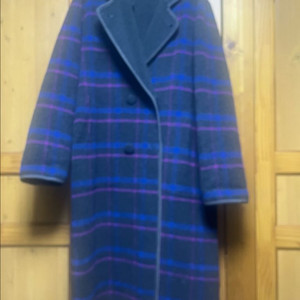 리버시블 체크패턴 모직코트