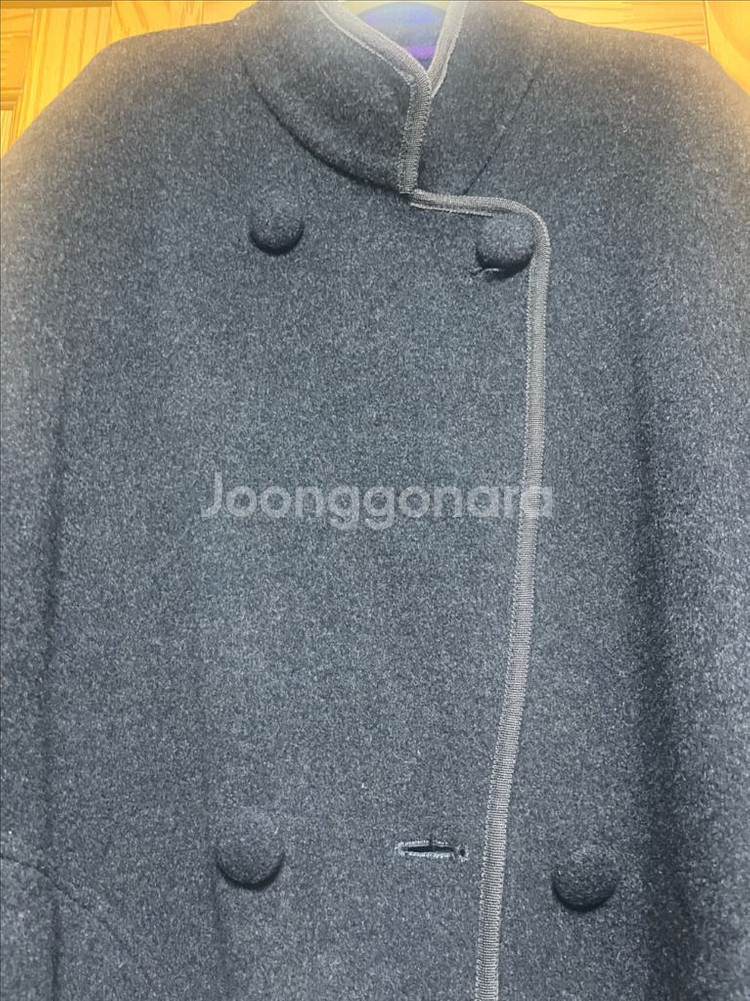 리버시블 체크패턴 모직코트--2