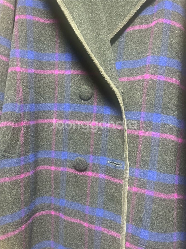 리버시블 체크패턴 모직코트--7