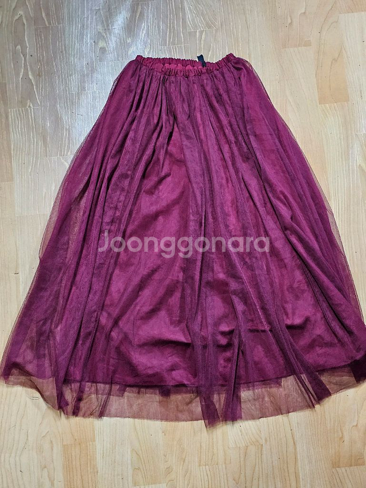 버건디 밴딩 치마 M--0