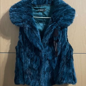 토끼털 밍크 퍼 베스트