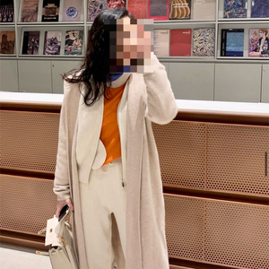 라쿤 후드 롱 가디건(오트)