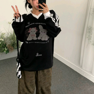 유니크 스트릿 긴팔티셔츠 트랙 카라티 맨투맨 오버핏