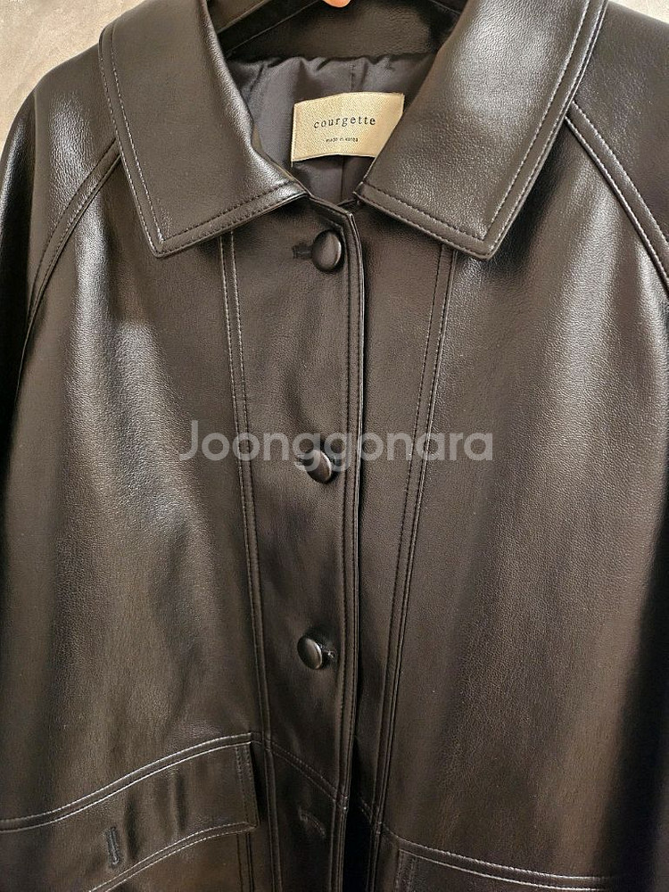 코젯 courgette 블랙 레더 자켓--0