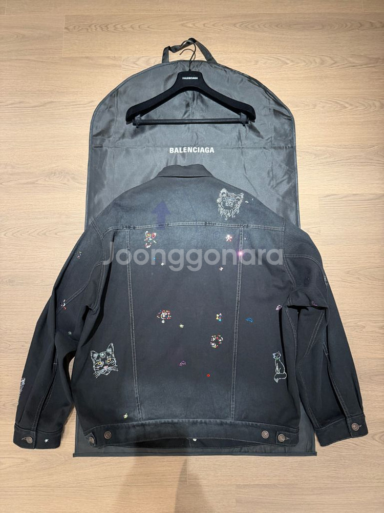 발렌시아가 그래피티 비즈 데님 자켓 105사이즈-110--6