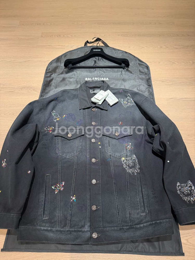 발렌시아가 그래피티 비즈 데님 자켓 105사이즈-110--5