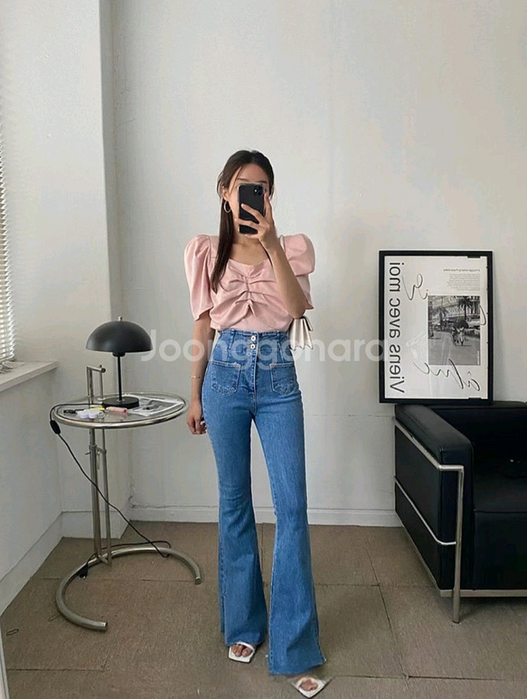 새상품 매그놀리아 데님팬츠 린다부츠컷 하이웨스트 청바지--0