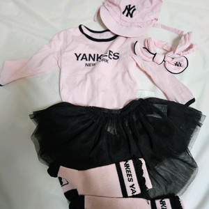 MLB Yankees 핑크 아기 옷 세트 6-12m