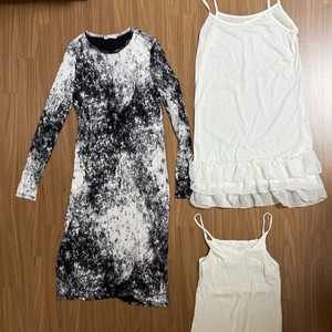 ZARA 블랙 롱 원피스 + 화이트 탑 2종