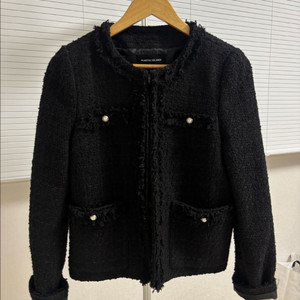 플라스틱 아일랜드 블랙 트위드 자켓 M