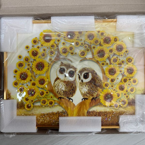 부엉이 해바라기 액자 새상품