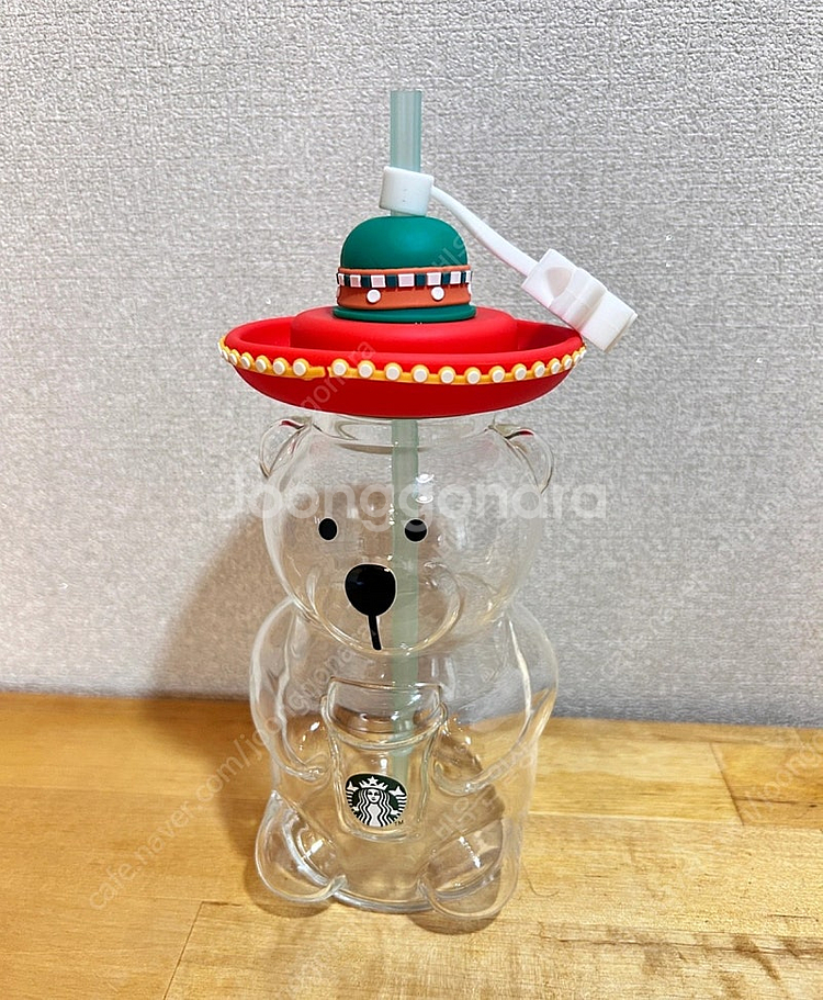 [미사용] 스타벅스 곰돌이 유리 텀블러--3