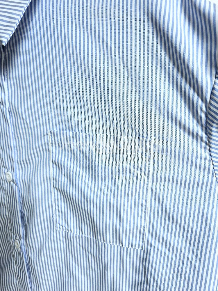 (새상품 프리) -오버핏 스트라이프 앞포켓여성셔츠남방블--3