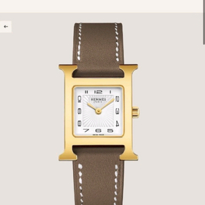 에르메스 H아워 에토프 금장 가죽시계