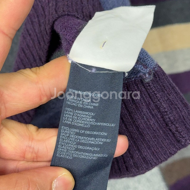 타미힐피거 스트라이프 캐주얼 울 니트 XL--5