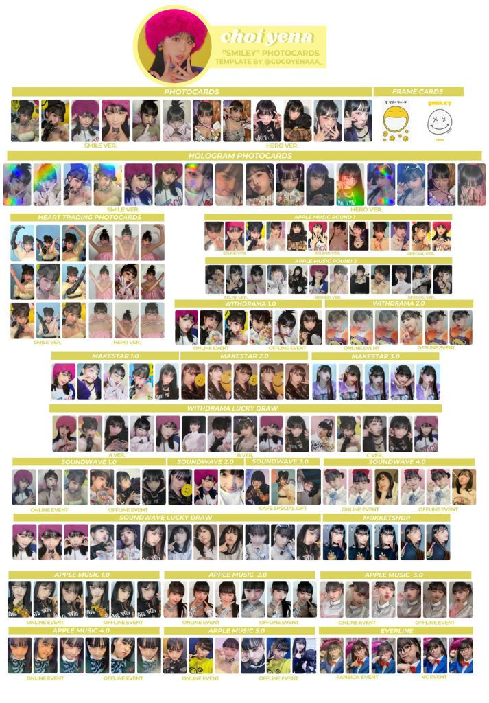 최예나 스마일리 smiley 포카 포토카드 드볼 풀콤 이미지