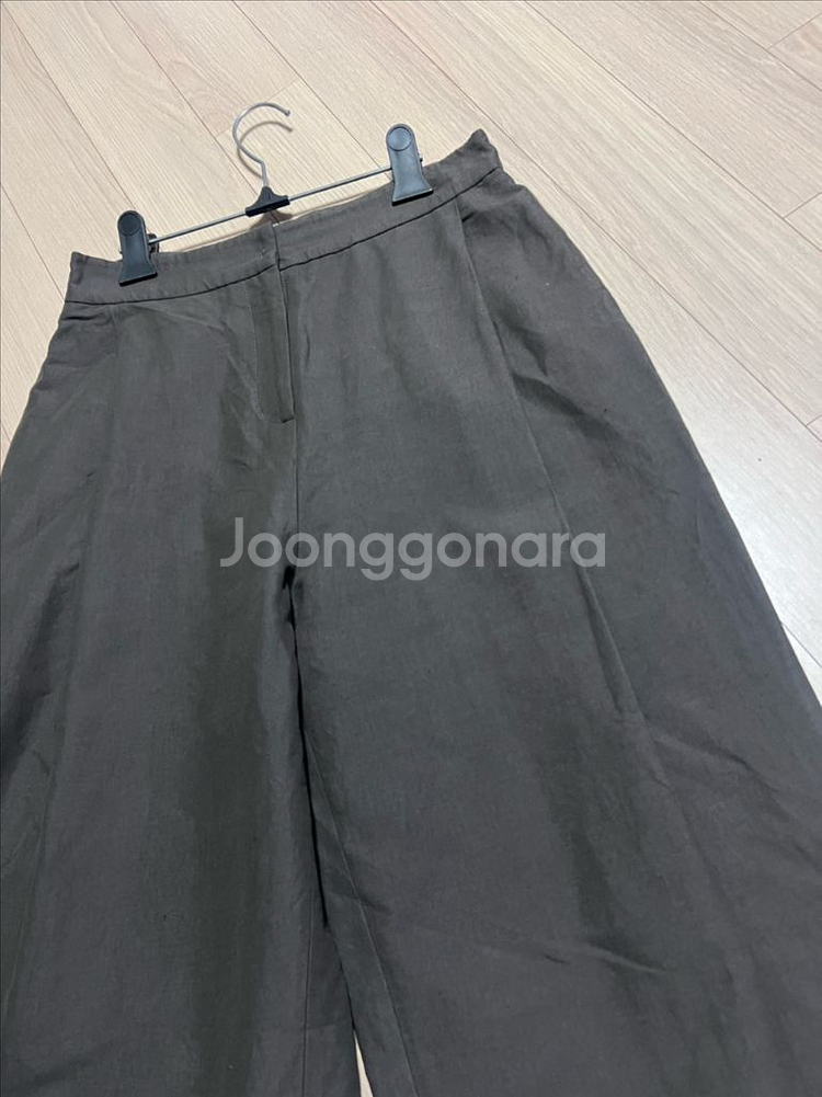 22년 한섬 랑방컬렉션 린넨블렌드원턱와이드팬츠 크롭바지--12