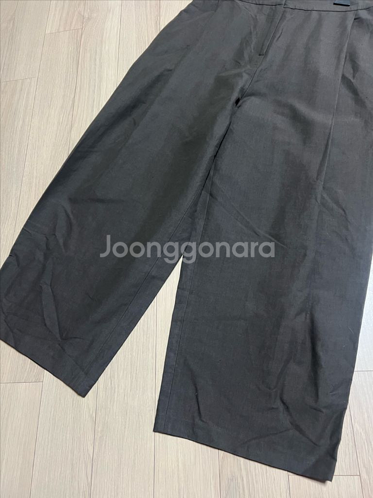 22년 한섬 랑방컬렉션 린넨블렌드원턱와이드팬츠 크롭바지--14