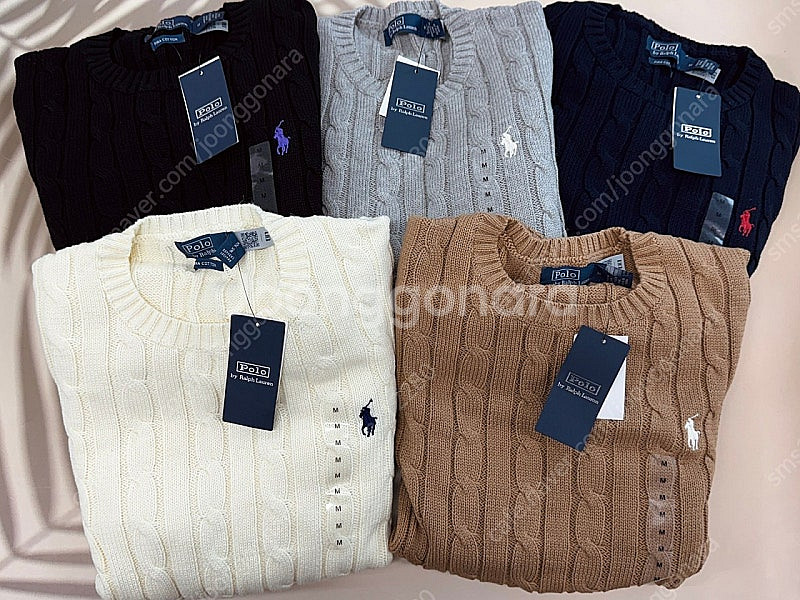 새상품 정품 폴로 랄프로렌 여성 케이블 니트 폴로 꽈--0