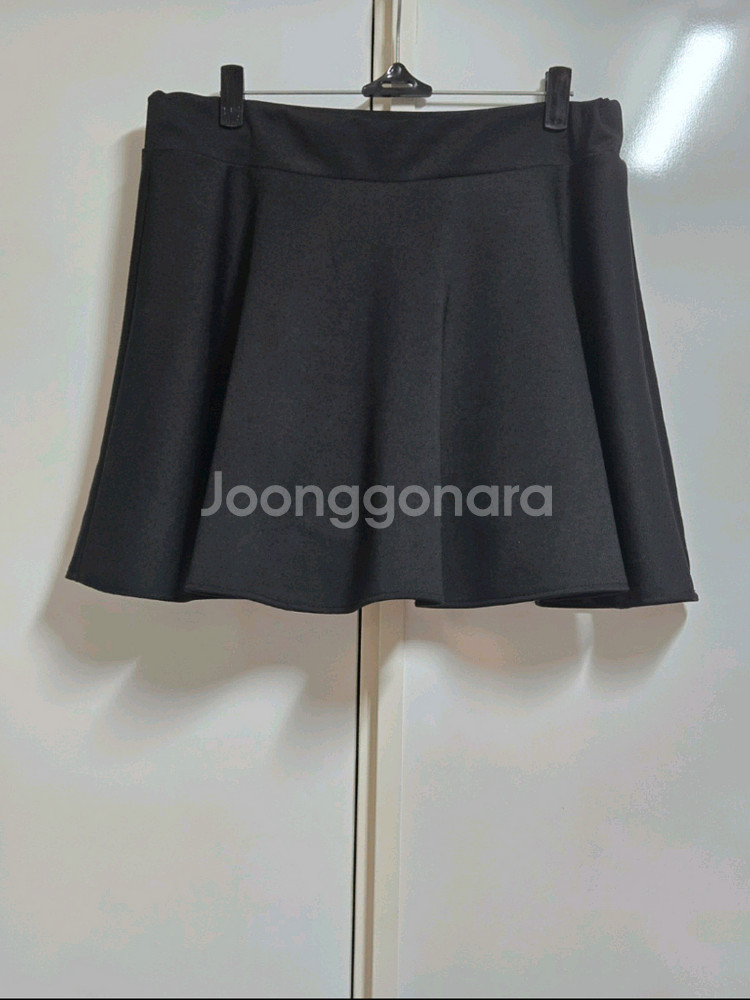 플레어 밴딩 속바지 미니 스커트 블랙 F--2