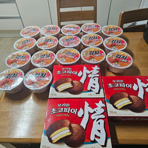 농심 김치사발면 오리온 초코파이