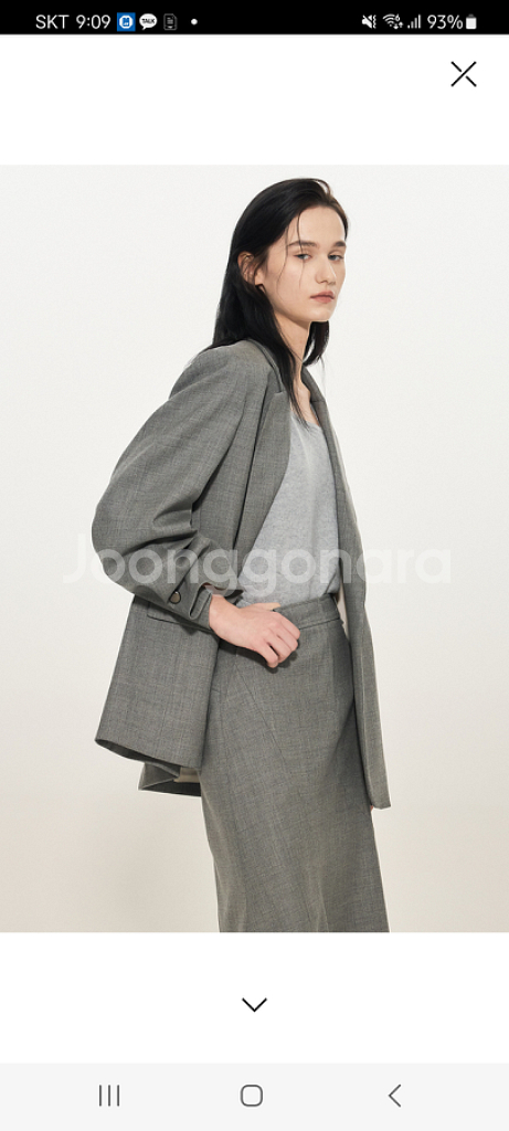 타임 울 백 슬릿 자켓 스커트세트--0