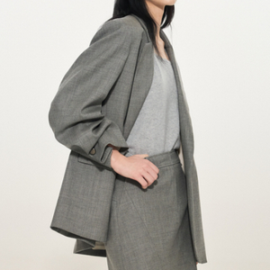 타임 울 백 슬릿 자켓 스커트세트