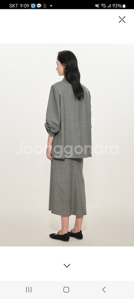 타임 울 백 슬릿 자켓 스커트세트--1