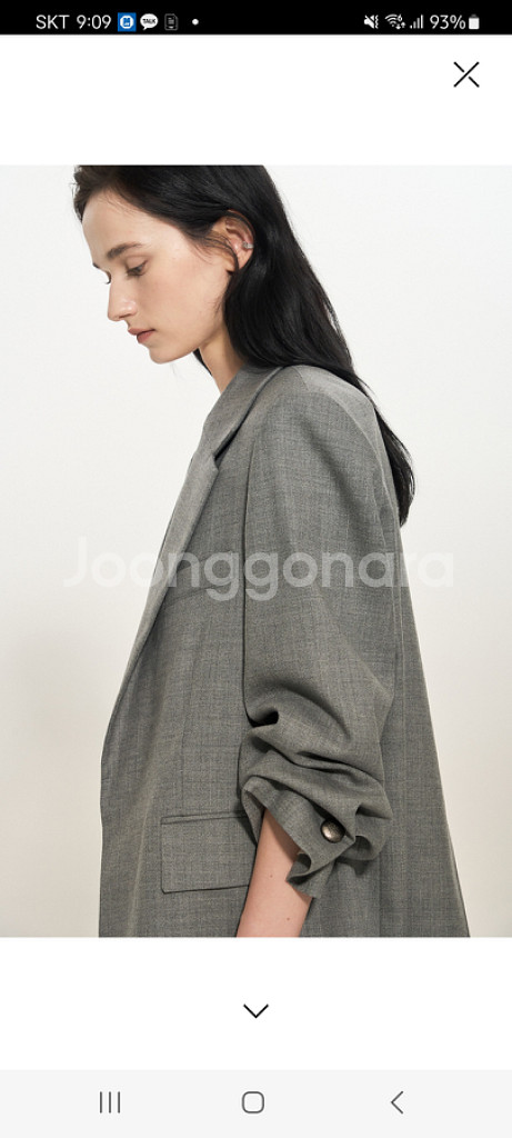 타임 울 백 슬릿 자켓 스커트세트--3