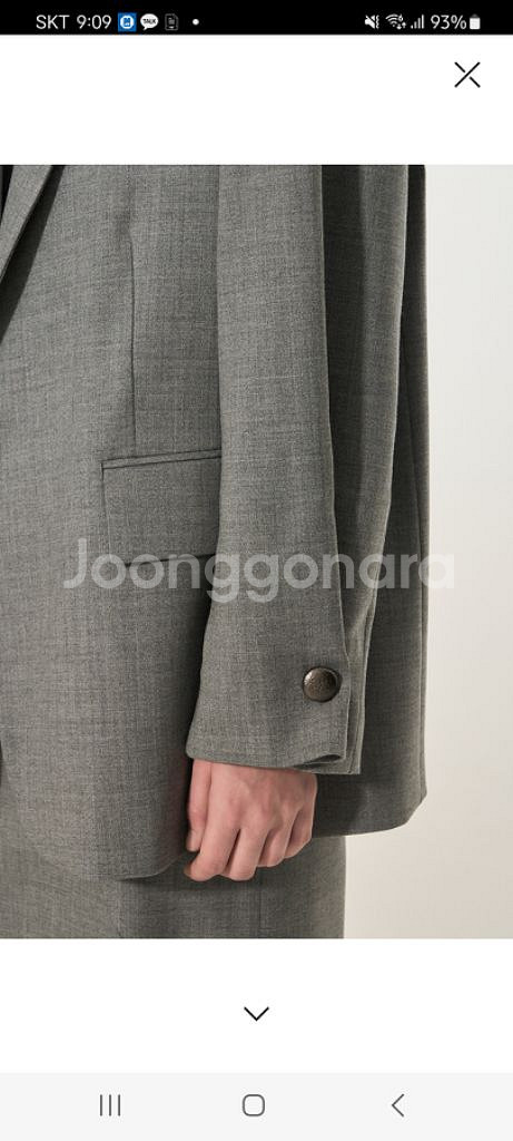 타임 울 백 슬릿 자켓 스커트세트--4